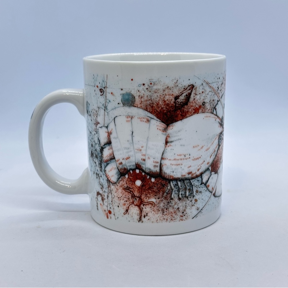Chaleur Lobster Ceramic Mug By Jeff Chuang with Colorful Fish Design Beach Decor